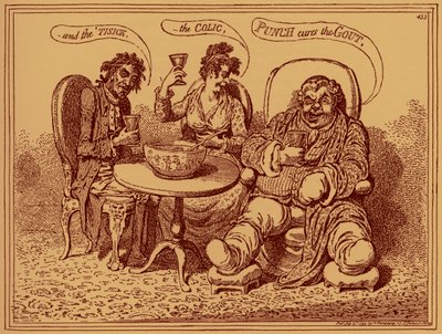 „Zniszczenia mocnego napoju” - karykatura autorstwa James Gillray