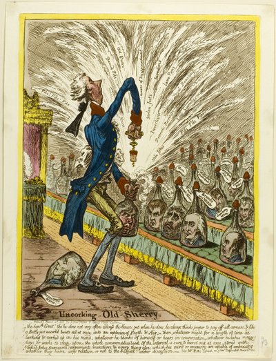 Odkorkowanie starej Sherry autorstwa James Gillray