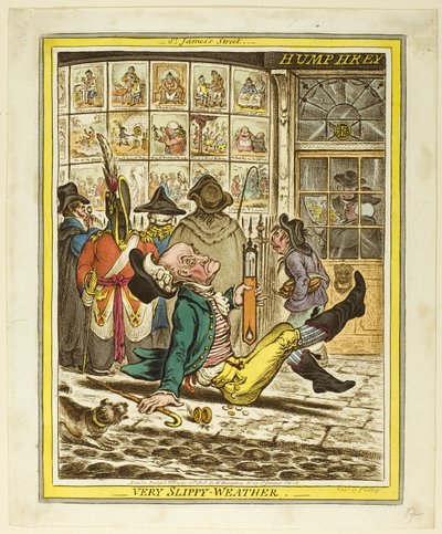 Bardzo śliska pogoda autorstwa James Gillray