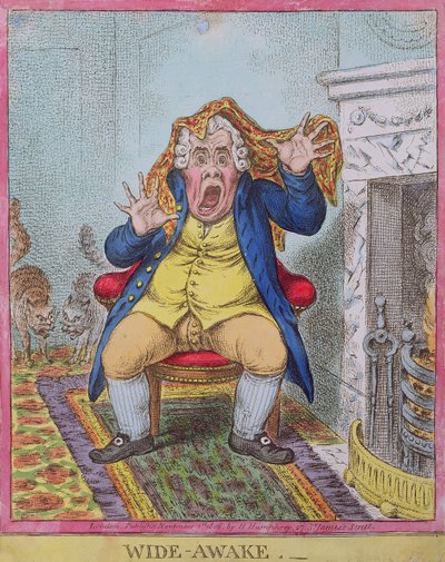 Wide Awake, opublikowana przez Hannah Humphrey w 1806 r. (akwaforta ręcznie kolorowana) (patrz także 189788) autorstwa James Gillray