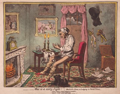 ?.to przepraszam widok! Pub. 1786 (ręcznie kolorowane grawerowanie) autorstwa James Gillray