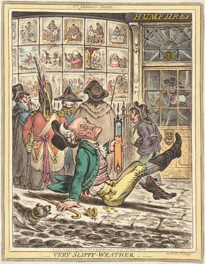 Bardzo śliska pogoda autorstwa James Gillray after Rev. John Sneyd