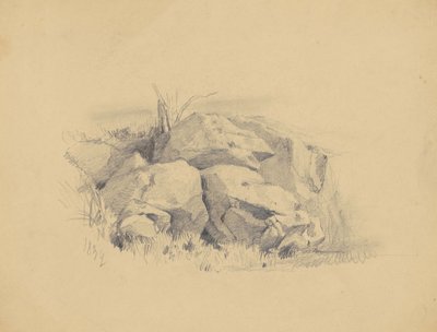 Skały, 1839 (grafit na papierze tkanym) autorstwa James Goodwin Clonney