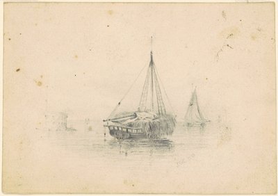 Łodzie w Anchor autorstwa James Goodwyn Clonney