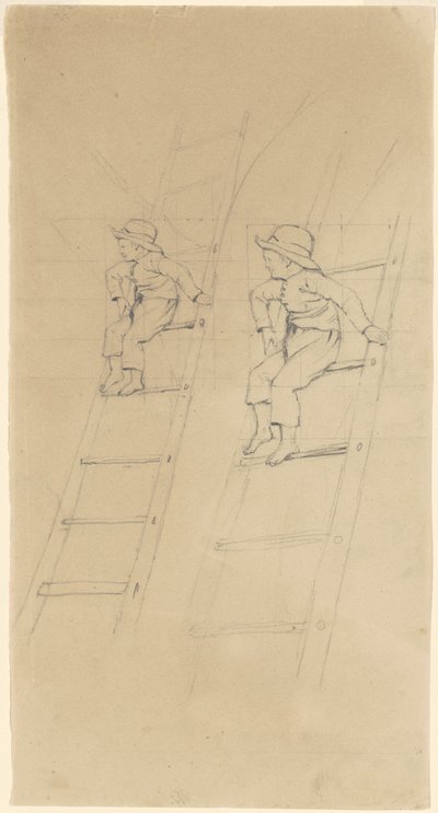 Studia chłopca na drabinie autorstwa James Goodwyn Clonney