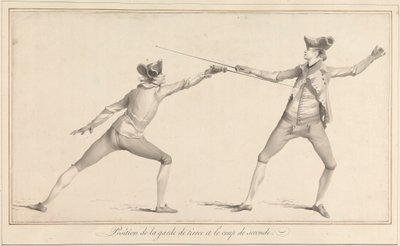 Pozycja Garde de Tierce i Coup de Seconde autorstwa James Gwin