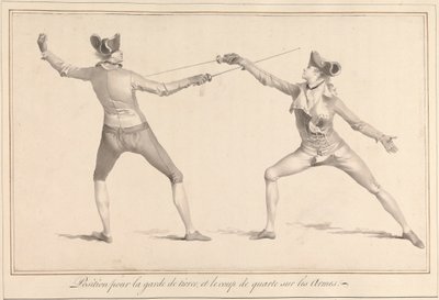 Pozycja dla Garde de Tierce i Coup de Quarte on the Arms autorstwa James Gwin