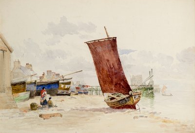 Widok na drewniane molo w Broughty Ferry autorstwa James Hall Cranstoun