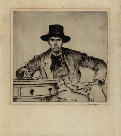 Portret grawera J. Hamilton Hay, 1915 (akwaforta sucha igłowa) autorstwa James Hamilton Hay