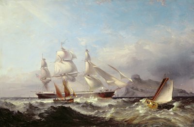 Statek Clipper z latarni morskiej Mumbles, Swansea autorstwa James Harris of Swansea