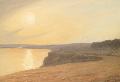 Zachód słońca, niedaleko Bournemouth, 1899 (olej na karcie) autorstwa James Hayllar
