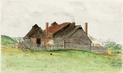 Domek pod Trow Rocks (akwarela i body na papierze) autorstwa James Henry Cleet