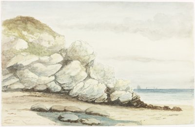 Wybrzeże Durham w pobliżu Marsden (akwarela, akwarela i ołówek na papierze, na karcie) autorstwa James Henry Cleet
