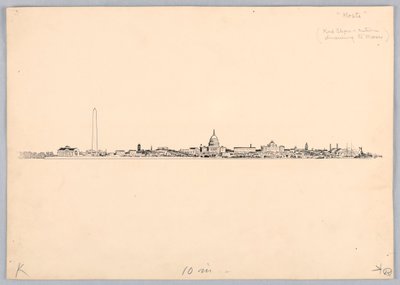 Washington Skyline, projekt na kolację Washington Board of Trade, 13 maja 1908 r autorstwa James Henry Moser