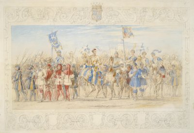 Archibald William Montgomerie, Earl of Eglinton, Lord of the Tournament (ołówek, toaleta i kolor ciała na papierze) autorstwa James Henry Nixon