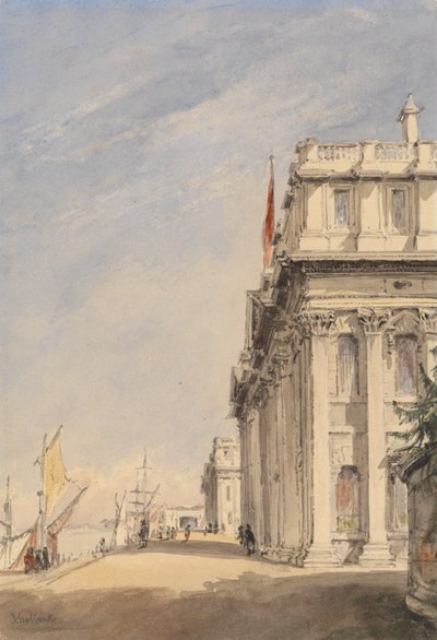 Fasada Royal Naval College w Greenwich autorstwa James Holland