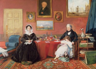 Rodzina Langfordów w swoim salonie, 1841 autorstwa James Holland