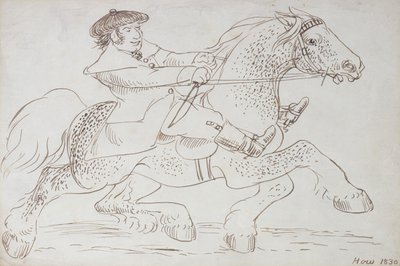 Handlarz koni wystawia młodego Clydesdale