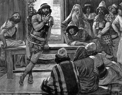 Samson zadaje zagadkę Tissota - Biblia autorstwa James Jacques Joseph (after) Tissot