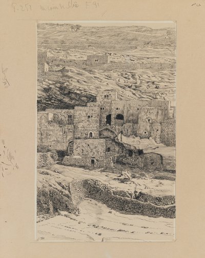 Róg wsi Siloam, ilustracja z Życia naszego Pana Jezusa Chrystusa (atrament i grafit na tekturze) autorstwa James Jacques Joseph Tissot