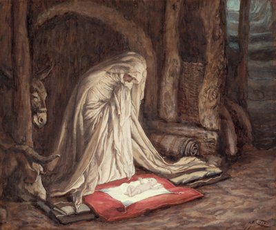 Narodziny naszego Pana Jezusa Chrystusa, ilustracja do Życia Chrystusa, ok. 1886-94 (gwasz na tekturze) autorstwa James Jacques Joseph Tissot