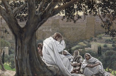 Chrystus przepowiadający zniszczenie świątyni, ilustracja do życia Chrystusa, ok. 1886-94 (toaleta i gwasz na tekturze) autorstwa James Jacques Joseph Tissot