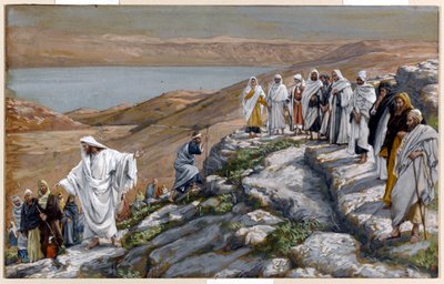 Chrystus wysyła siedemdziesięciu uczniów, dwóch po dwóch, ilustracja do Życia Chrystusa, ok. 1884-96 (toaleta i gwasz na tekturze) autorstwa James Jacques Joseph Tissot