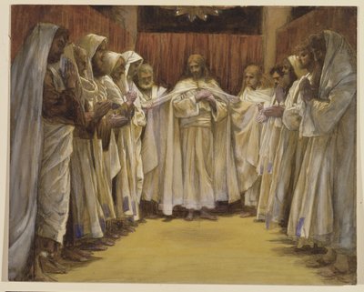 Chrystus z dwunastoma apostołami, ilustracja do Życia Chrystusa, ok. 1886-96 (gwasz na tekturze) autorstwa James Jacques Joseph Tissot