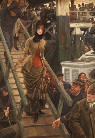 Zaokrętowanie w Calais autorstwa James Jacques Joseph Tissot
