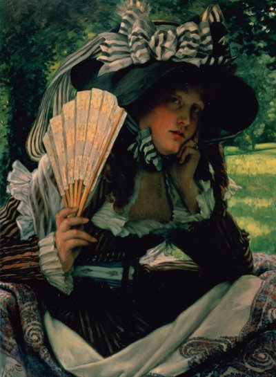 Dziewczyna z wachlarzem, ok. 1870-71 autorstwa James Jacques Joseph Tissot