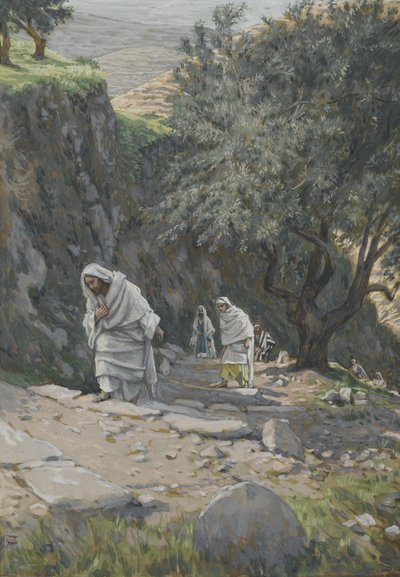 Udał się do Efraima, ilustracja z Życia Pana naszego Jezusa Chrystusa, 1886-96 (wc nad grafitem na papierze) autorstwa James Jacques Joseph Tissot