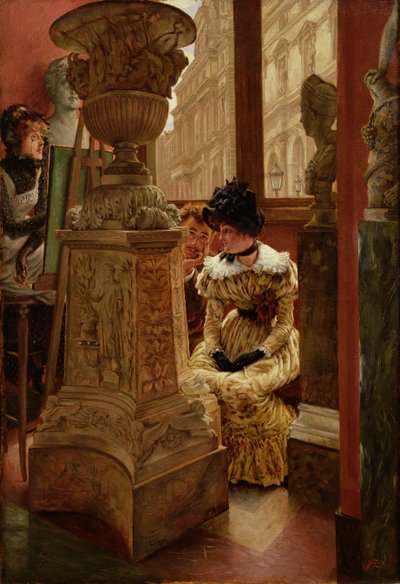 W Luwrze (LEsthetique), 1883-5 autorstwa James Jacques Joseph Tissot
