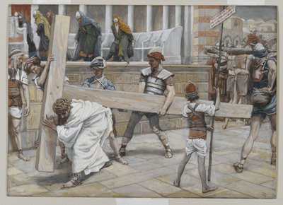 Jezus dźwigający krzyż, ilustracja z Życia Pana naszego Jezusa Chrystusa, 1886-94 (wc nad grafitem na papierze) autorstwa James Jacques Joseph Tissot