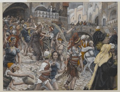 Jezus prowadzony od Kajfasza do Piłata, ilustracja z Życia naszego Pana Jezusa Chrystusa, 1886-94 (wc nad grafitem na papierze) autorstwa James Jacques Joseph Tissot