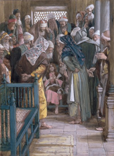 Jezus wśród lekarzy, ilustracja do Życia Chrystusa, ok. 1886-96 (gwasz na tekturze) autorstwa James Jacques Joseph Tissot