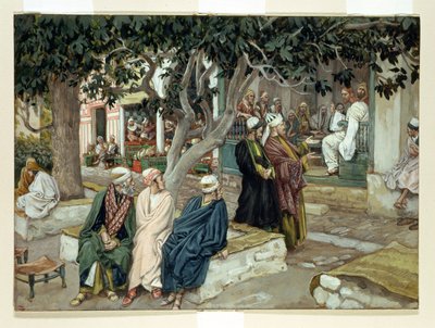 Jezus na spotkaniu ze św. Mateuszem, ilustracja do Życia Chrystusa, ok. 1886-96 (gwasz na tekturze) autorstwa James Jacques Joseph Tissot