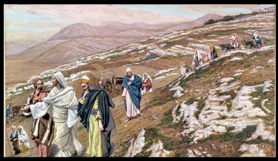 Jezus w drodze do Galilei, ilustracja do Życia Chrystusa, ok. 1886-96 (gwasz na tekturze) autorstwa James Jacques Joseph Tissot