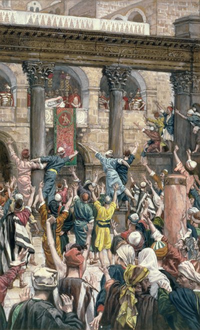 Niech zostanie ukrzyżowany, ilustracja do Życia Chrystusa, ok. 1886-96 (gwasz na tekturze) autorstwa James Jacques Joseph Tissot