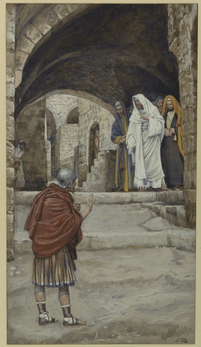 Panie nie jestem godzien, ilustracja z Życia Pana naszego Jezusa Chrystusa (wc nad grafitem na papierze) autorstwa James Jacques Joseph Tissot
