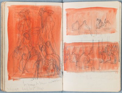 Strony z albumu Szkice do życia naszego Pana Jezusa Chrystusa, koniec lat 80. XIX wieku (grafit i pranie na papierze) autorstwa James Jacques Joseph Tissot