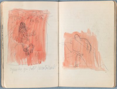 Strony z albumu Szkice do życia naszego Pana Jezusa Chrystusa, koniec lat 80. XIX wieku (grafit i pranie na papierze) autorstwa James Jacques Joseph Tissot