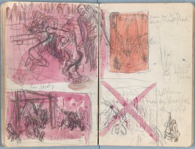 Strony z albumu Szkice do życia naszego Pana Jezusa Chrystusa, koniec lat 80. XIX wieku (grafit i pranie na papierze) autorstwa James Jacques Joseph Tissot