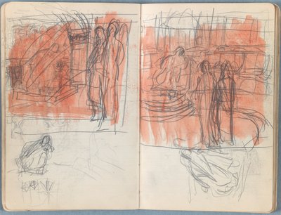 Strony z albumu Szkice do życia naszego Pana Jezusa Chrystusa, koniec lat 80. XIX wieku (grafit i pranie na papierze) autorstwa James Jacques Joseph Tissot