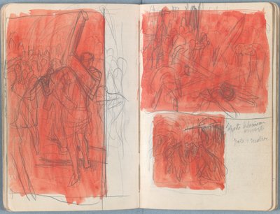 Strony z albumu Szkice do życia naszego Pana Jezusa Chrystusa, koniec lat 80. XIX wieku (grafit i pranie na papierze) autorstwa James Jacques Joseph Tissot
