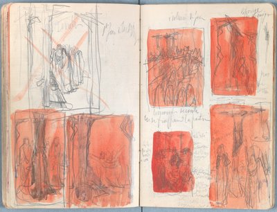 Strony z albumu Szkice do życia naszego Pana Jezusa Chrystusa, koniec lat 80. XIX wieku (grafit i pranie na papierze) autorstwa James Jacques Joseph Tissot