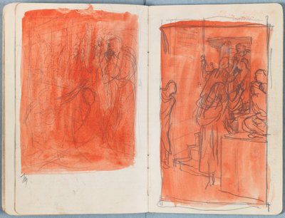 Strony z albumu Szkice do życia naszego Pana Jezusa Chrystusa, koniec lat 80. XIX wieku (grafit i pranie na papierze) autorstwa James Jacques Joseph Tissot
