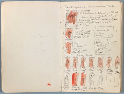 Strony z albumu Szkice do życia naszego Pana Jezusa Chrystusa, koniec lat 80. XIX wieku (grafit i pranie na papierze) autorstwa James Jacques Joseph Tissot