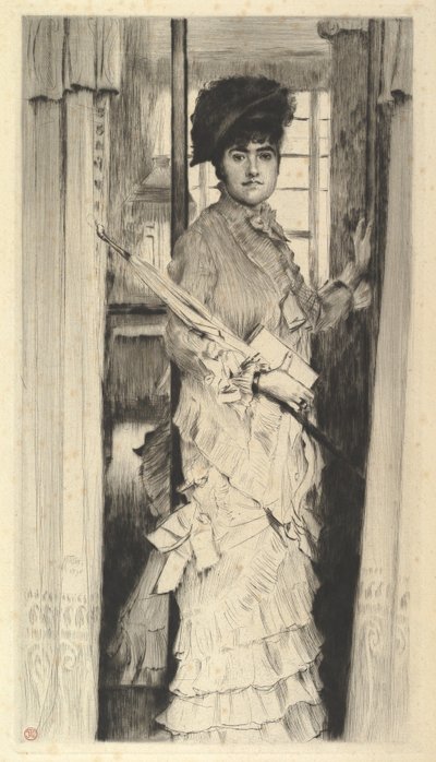 Portret panny L..., czyli drzwi muszą być albo otwarte, albo zamknięte, 1876. autorstwa James Jacques Joseph Tissot