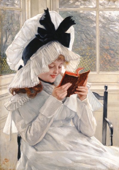 Czytanie książki, 1872-73 autorstwa James Jacques Joseph Tissot