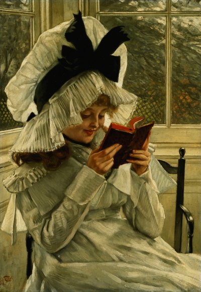 Czytanie książki, ok. 1872 r. autorstwa James Jacques Joseph Tissot